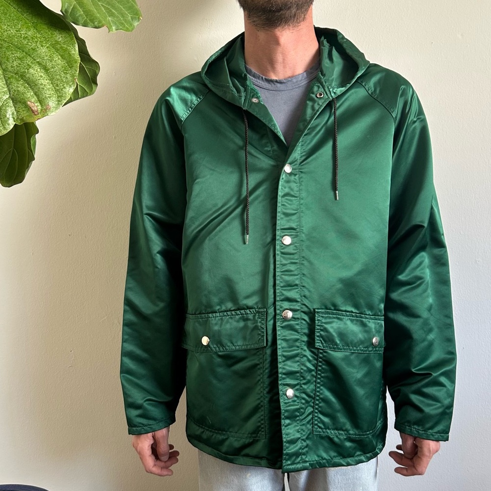 Vintage Emerald Green Satin Jacket